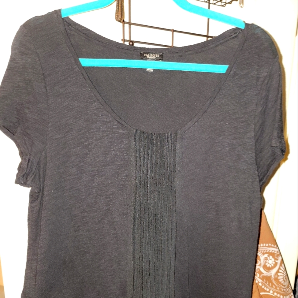 Talbots dark blue short sleeve shirt size XL